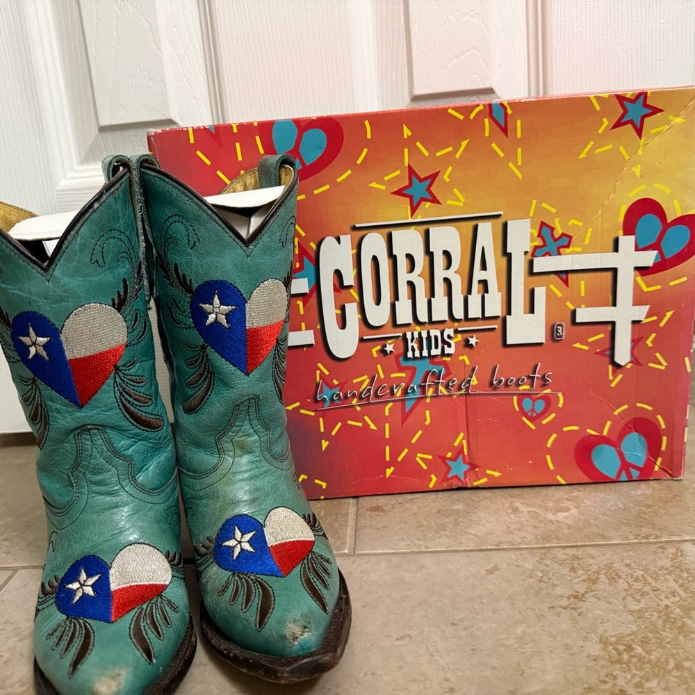 Corral Kids Western Boots in Teal